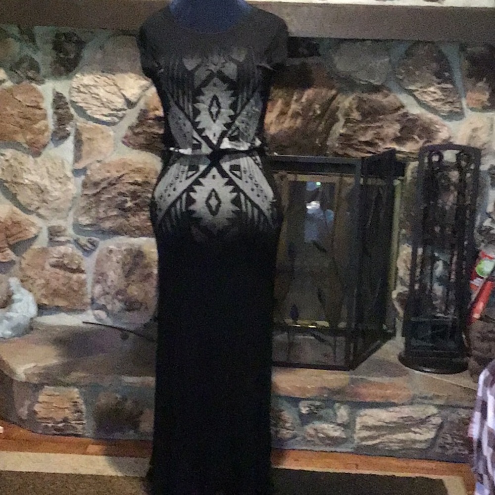 Black knit dress.